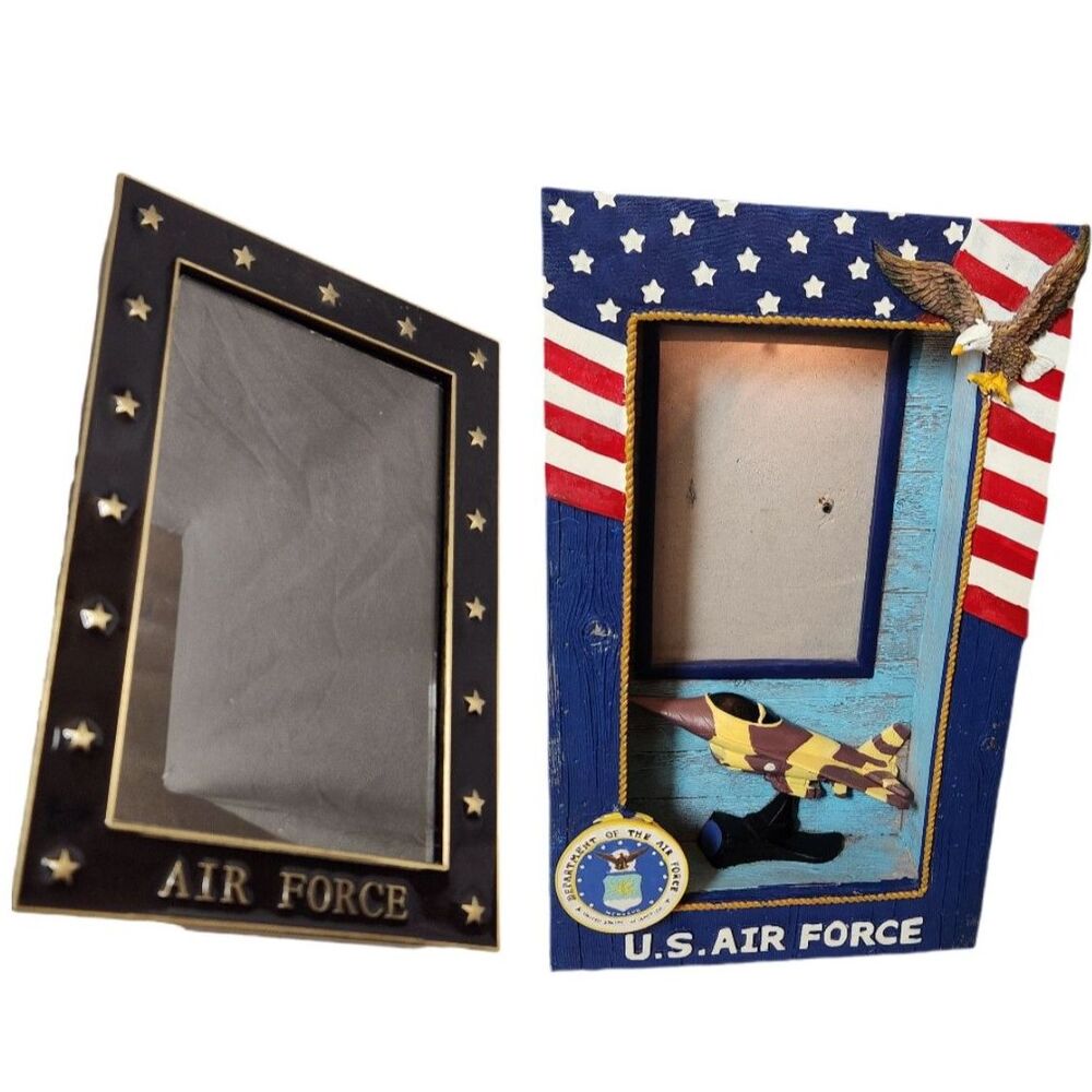 Air Force Photo Frame Lot – Light‑Up Frame & Stand Frame – Set of 2